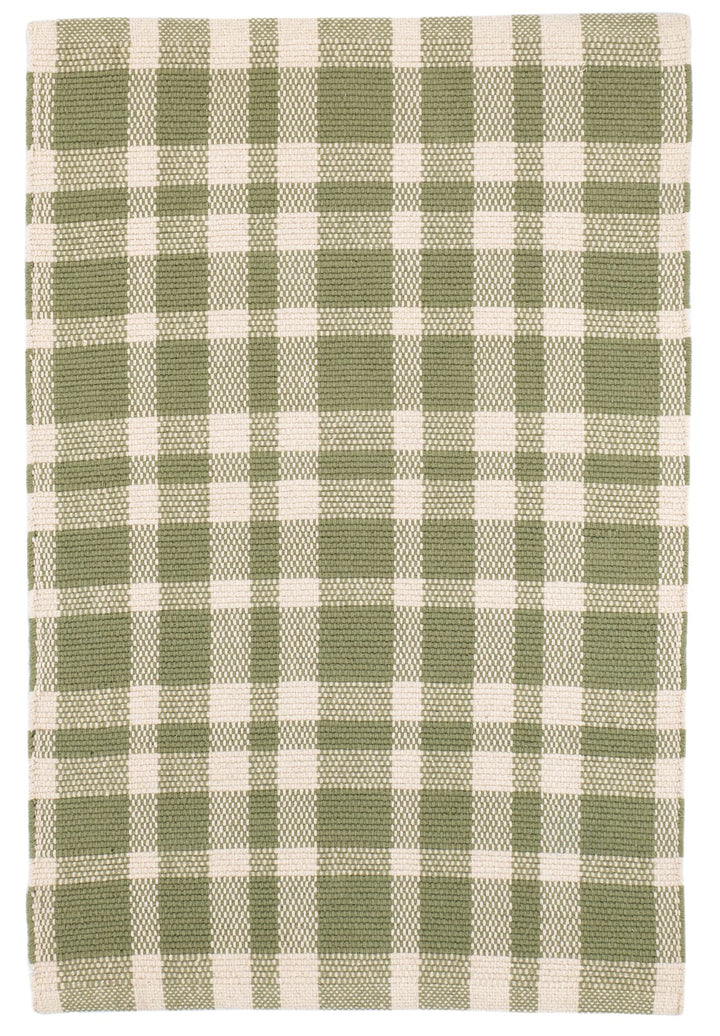 Tattersall Sage Handwoven Cotton Rug Rug By Annie Selke