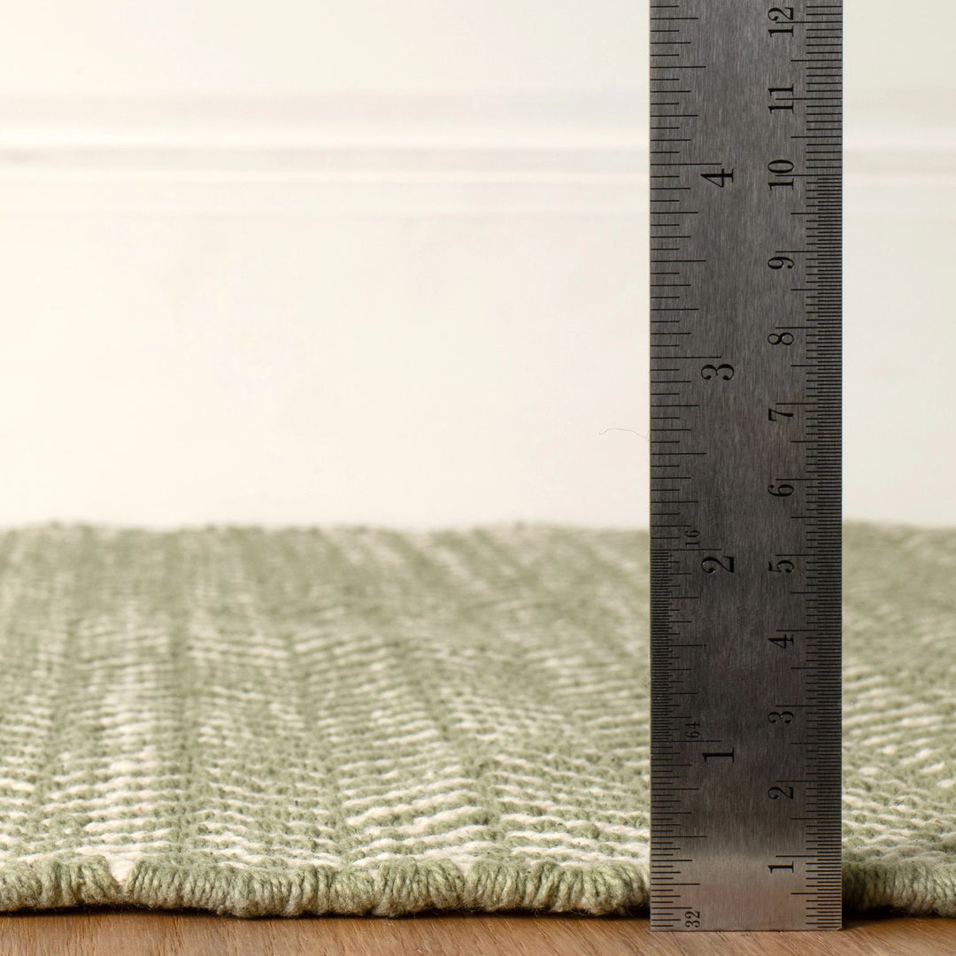 Herringbone Sage Handwoven Cotton Rug Rug By Annie Selke