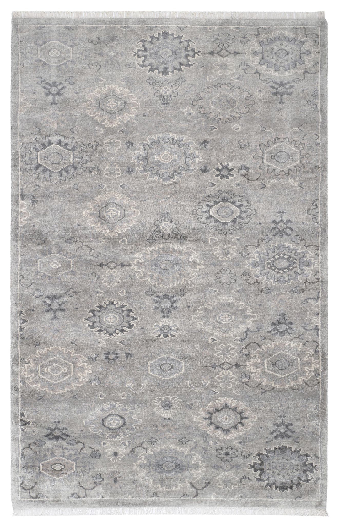 Lila Grey Hand Knotted Wool Rug Rug By Annie Selke