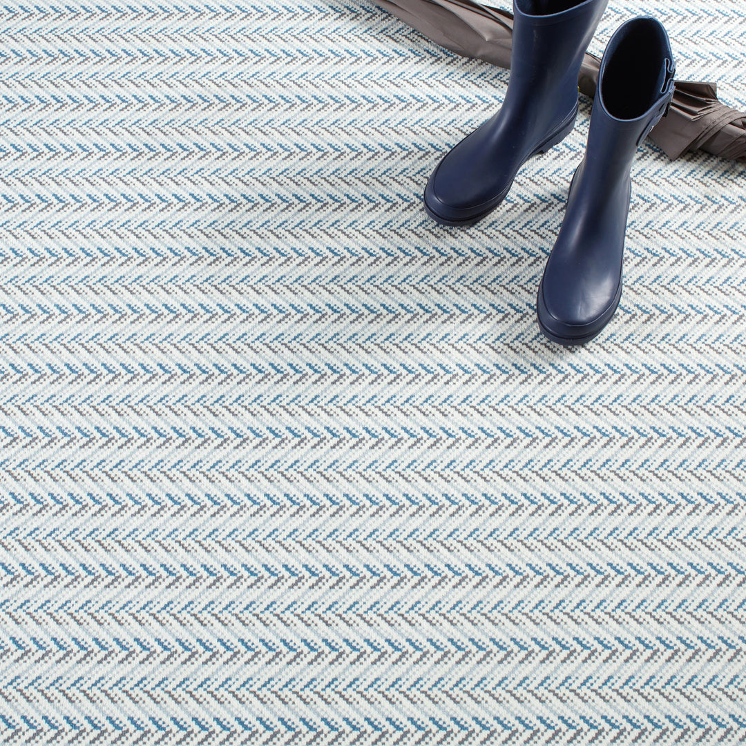 Lowell Blue Machine Washable Rug Rug By Annie Selke