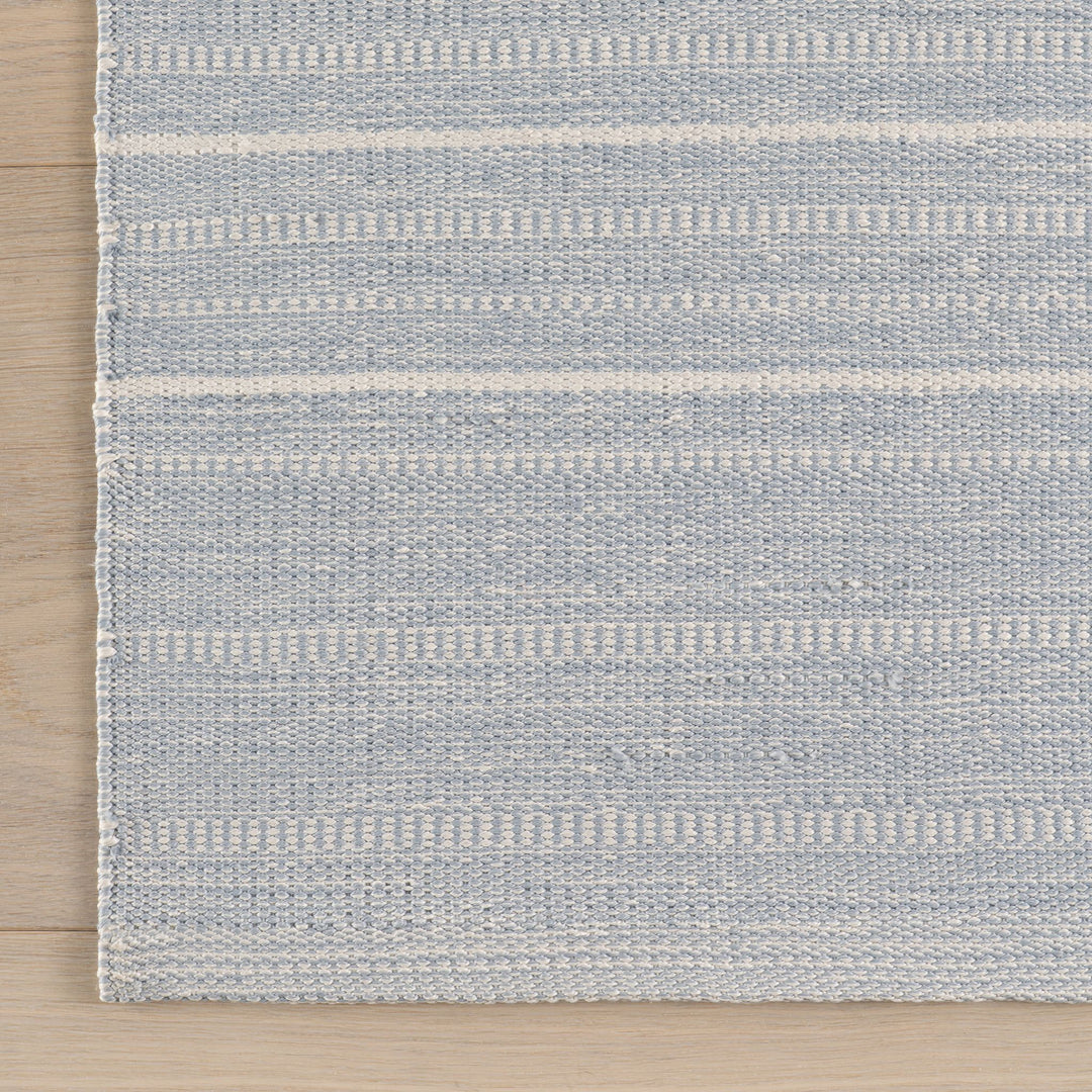 Skipper Stripe Swedish Blue Handwoven Indoor/Outdoor Rug Rug By Annie Selke