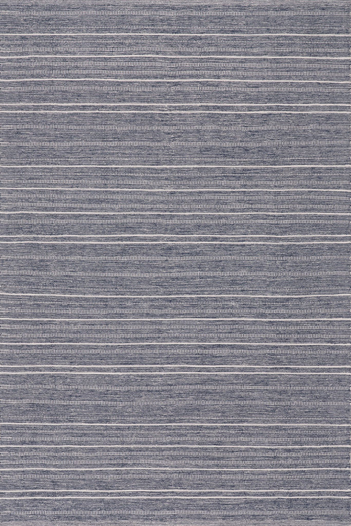 Skipper Stripe Navy Handwoven Indoor/Outdoor Rug Rug By Annie Selke