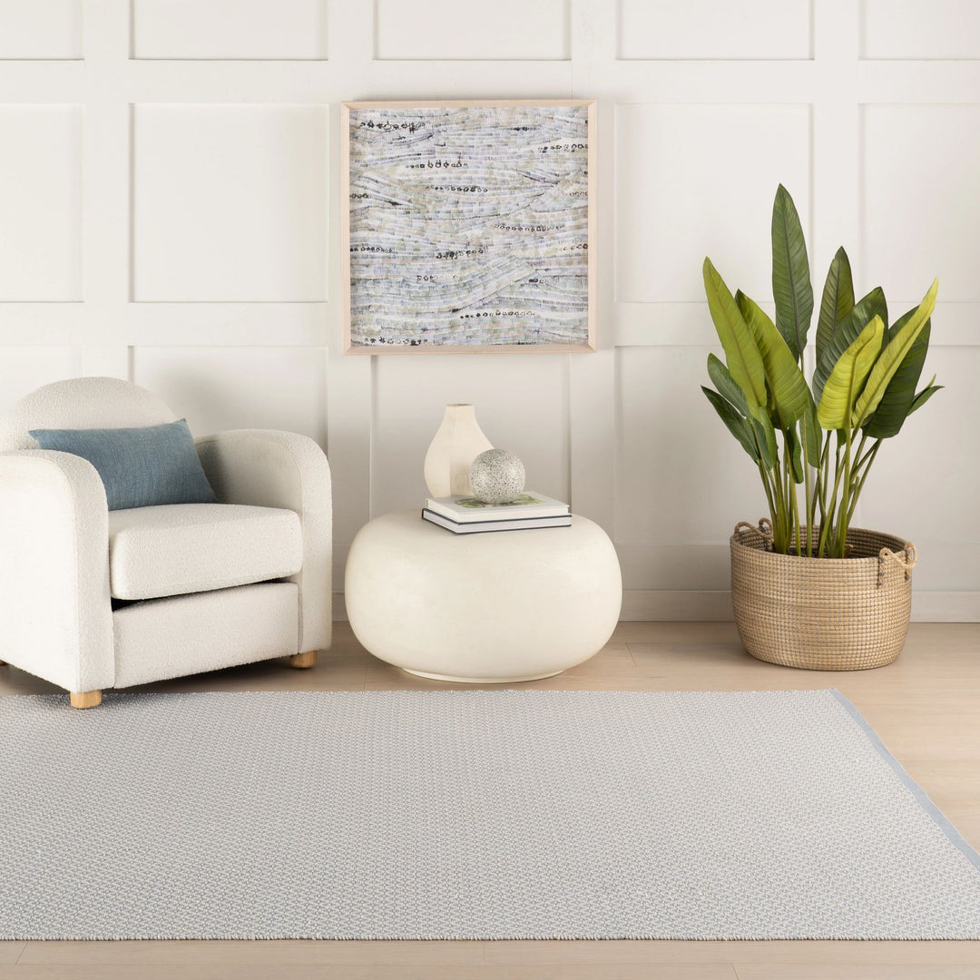 Riviera Swedish Blue Handwoven Indoor/Outdoor Rug Rug By Annie Selke