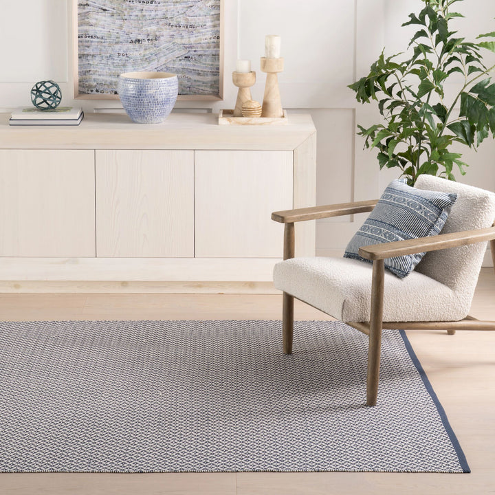 Riviera Navy Handwoven Indoor/Outdoor Rug Rug By Annie Selke