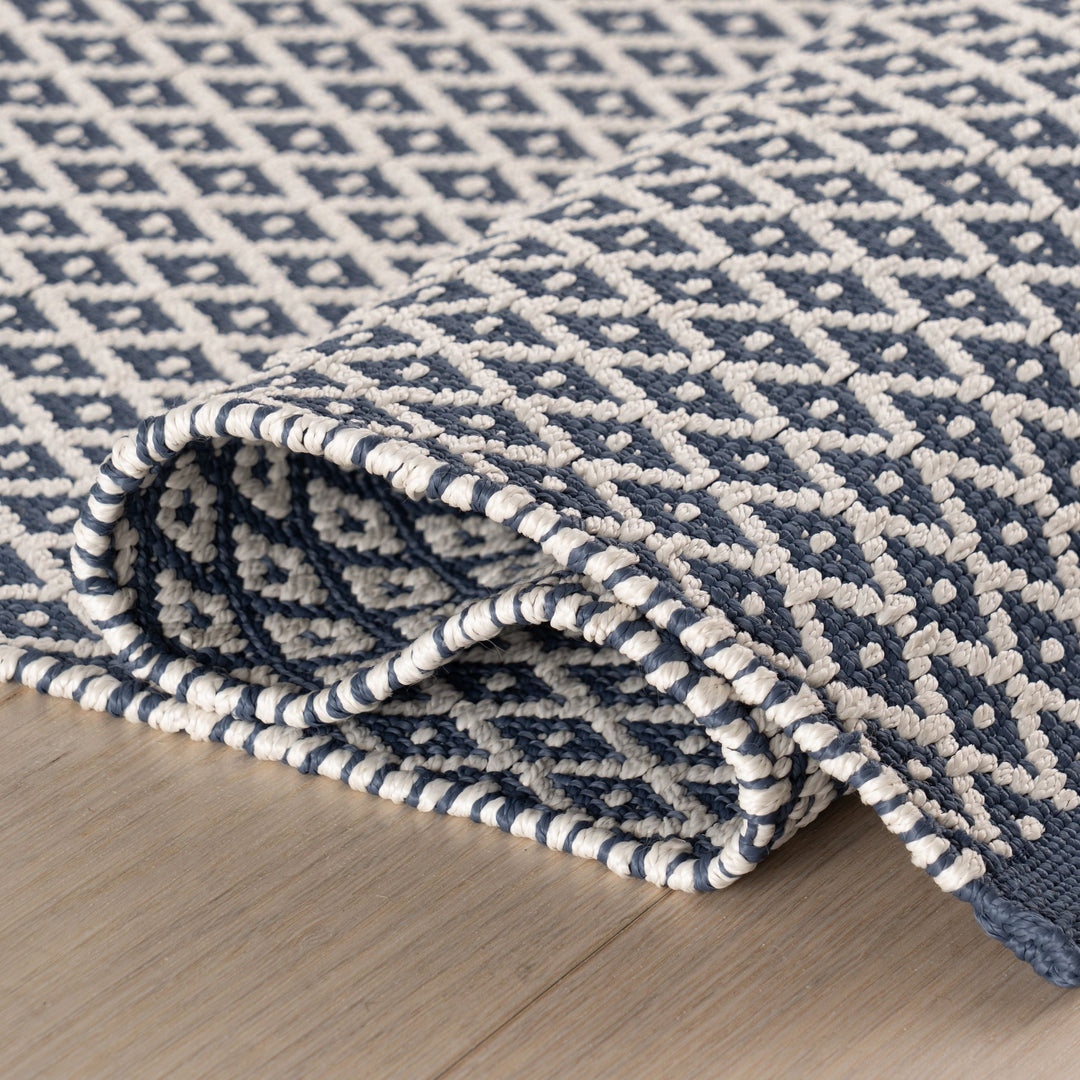 Riviera Navy Handwoven Indoor/Outdoor Rug Rug By Annie Selke