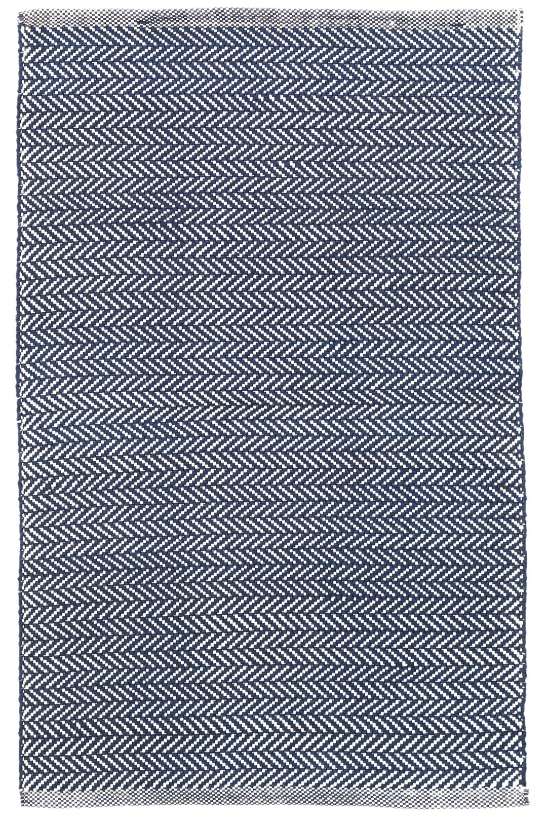 Herringbone Indigo/White Handwoven Indoor/Outdoor Rug Rug By Annie Selke