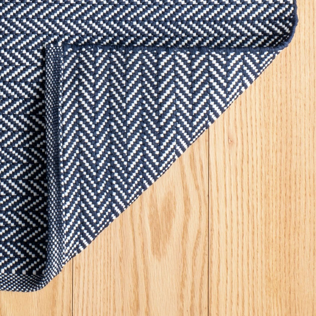 Herringbone Indigo/White Handwoven Indoor/Outdoor Rug Rug By Annie Selke