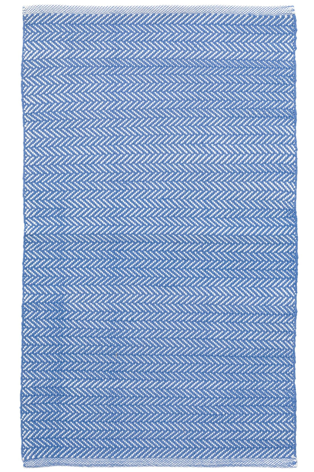 Herringbone French Blue/White Handwoven Indoor/Outdoor Rug Rug By Annie Selke