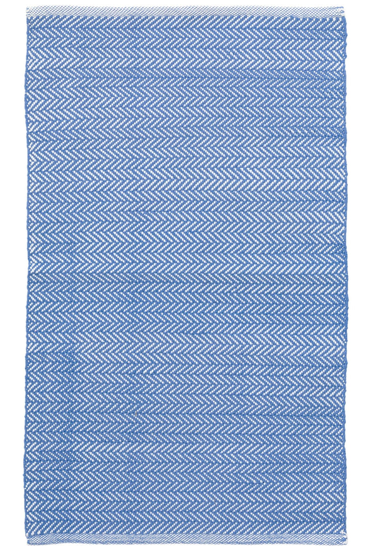 Herringbone French Blue/White Handwoven Indoor/Outdoor Rug Rug By Annie Selke