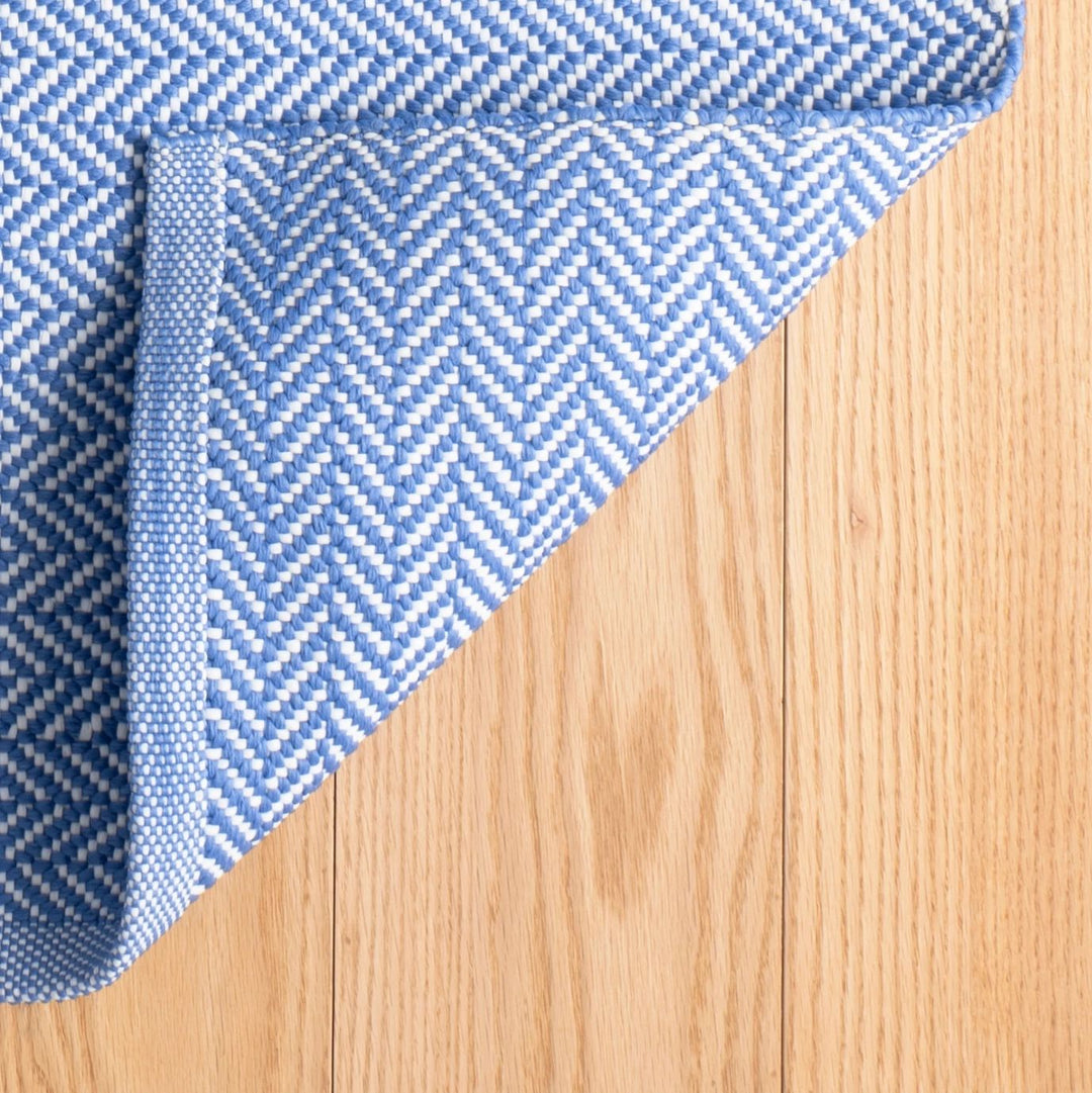 Herringbone French Blue/White Handwoven Indoor/Outdoor Rug Rug By Annie Selke
