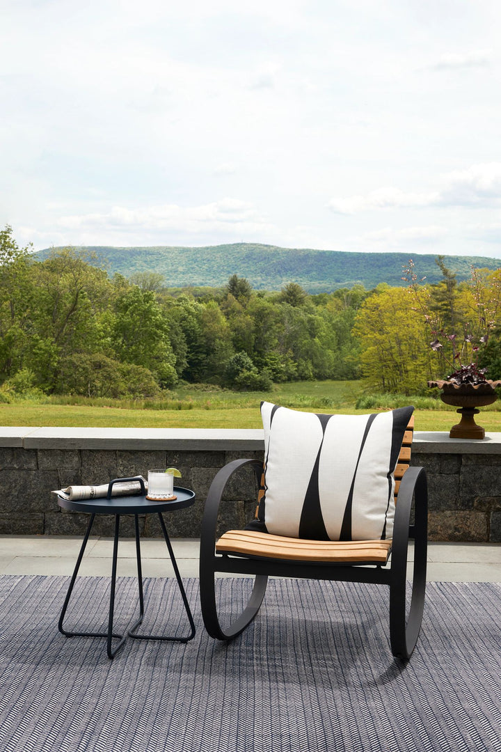 Herringbone Navy/Ivory Handwoven Indoor/Outdoor Rug Rug By Annie Selke