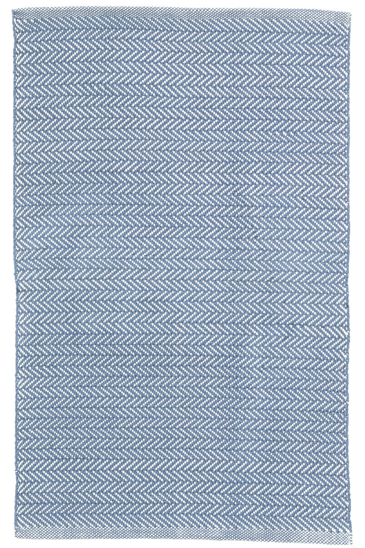 Herringbone Denim/Ivory Handwoven Indoor/Outdoor Rug Rug By Annie Selke