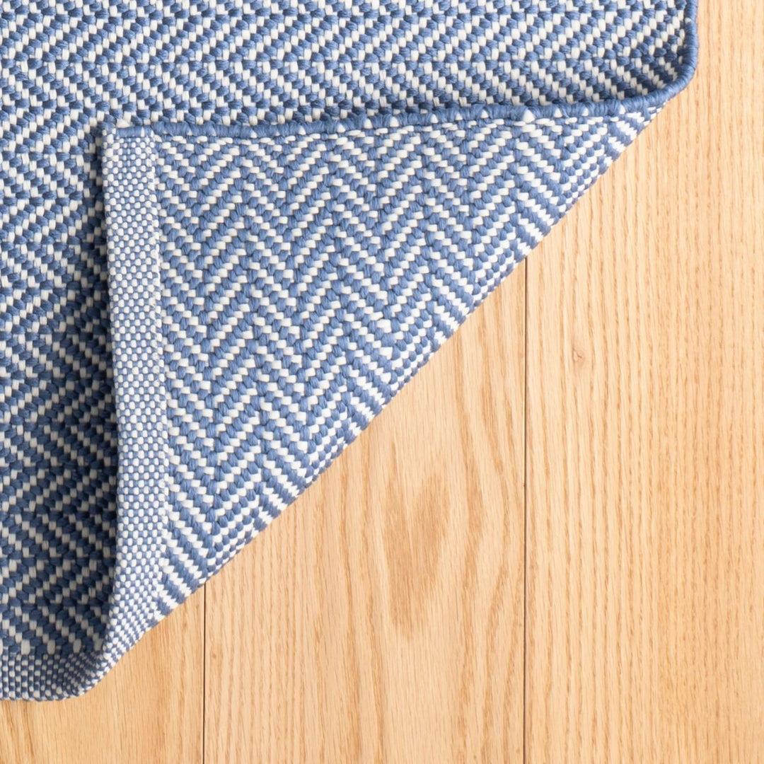 Herringbone Denim/Ivory Handwoven Indoor/Outdoor Rug Rug By Annie Selke