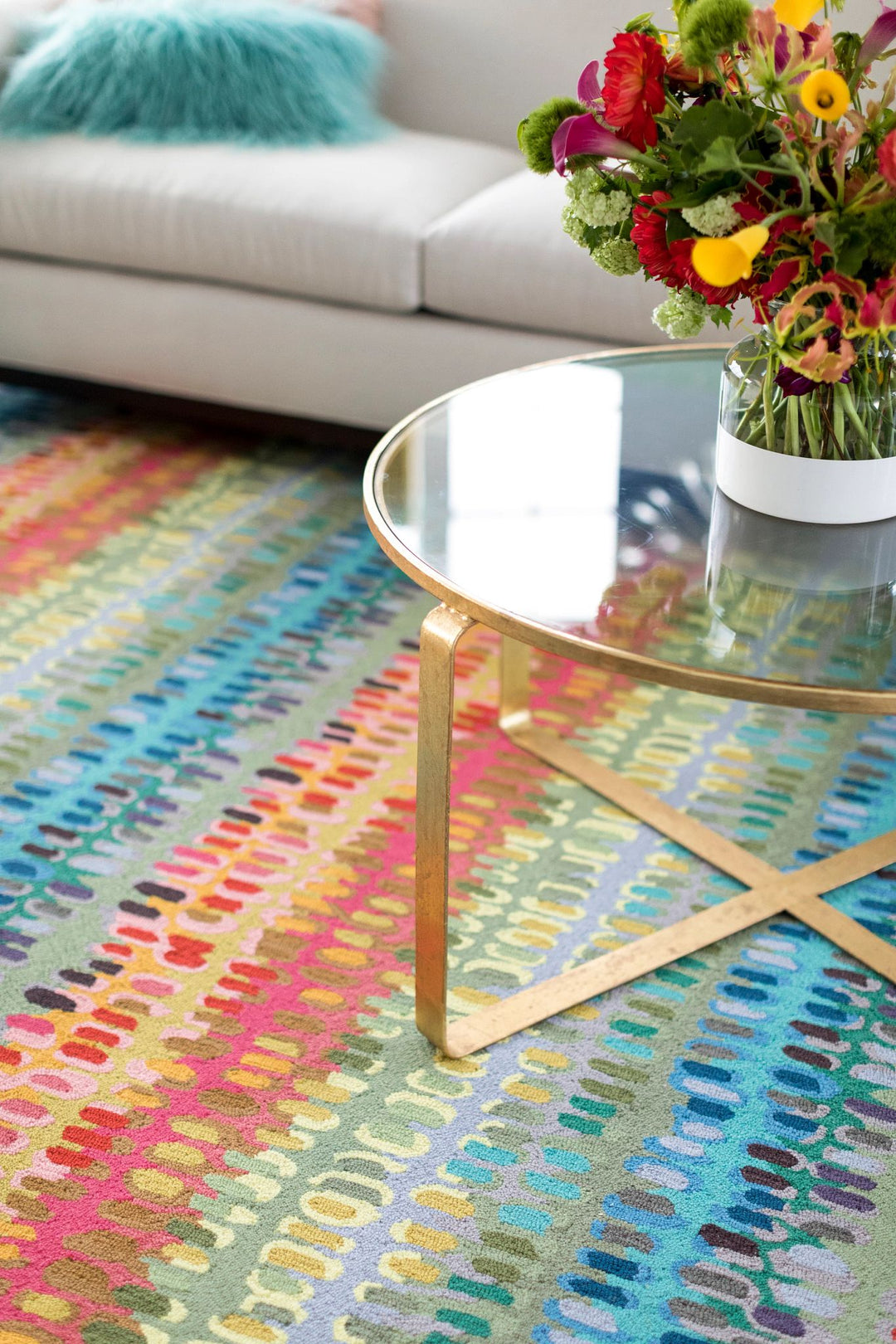 Paint Chip Multi Hand Micro Hooked Wool Rug Rug By Annie Selke