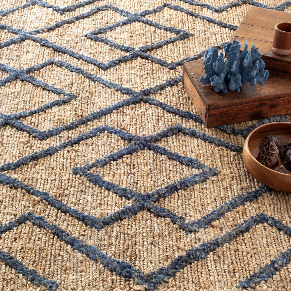 Marco Navy Jute Soumak Handwoven Rug Rug By Annie Selke