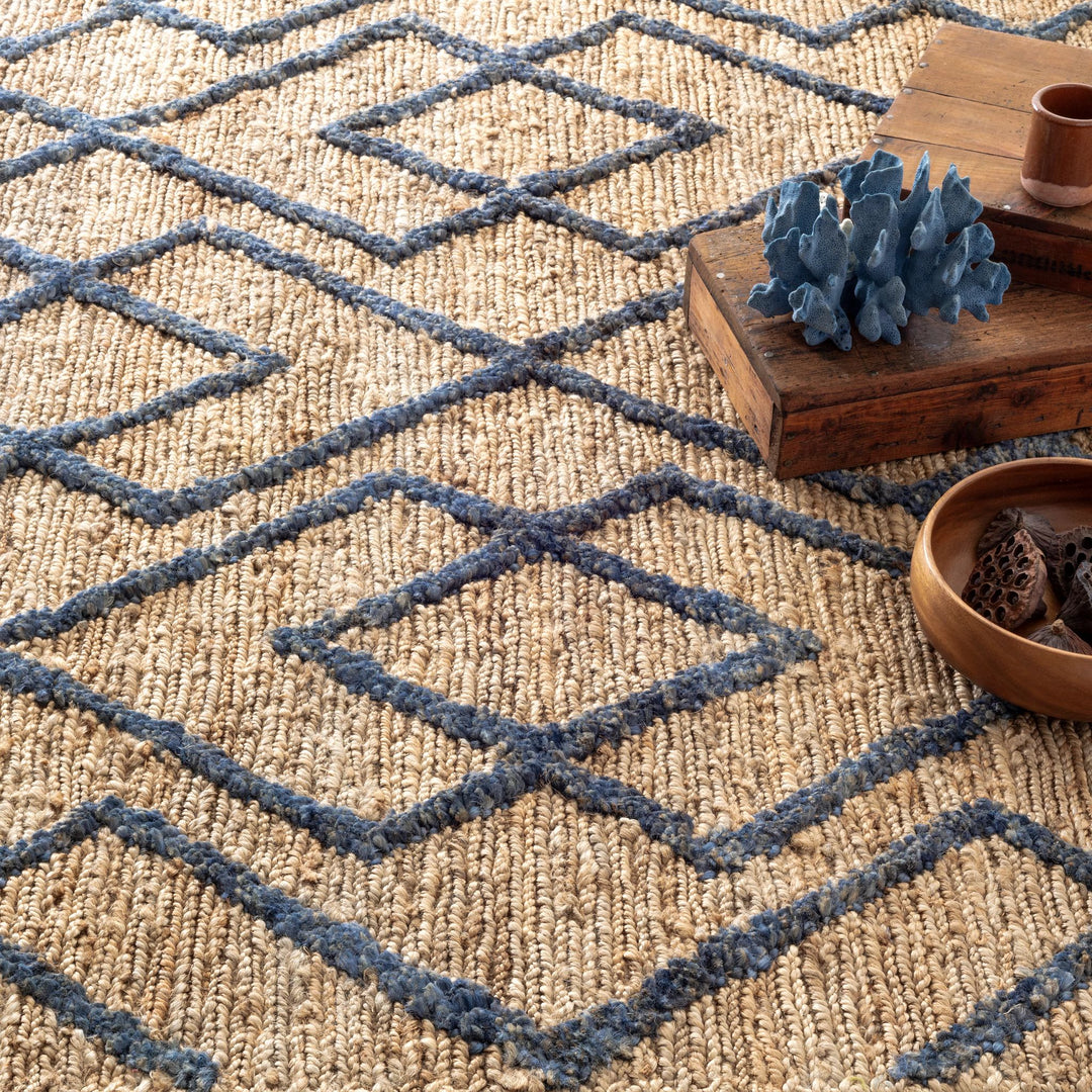 Marco Navy Jute Soumak Handwoven Rug Rug By Annie Selke