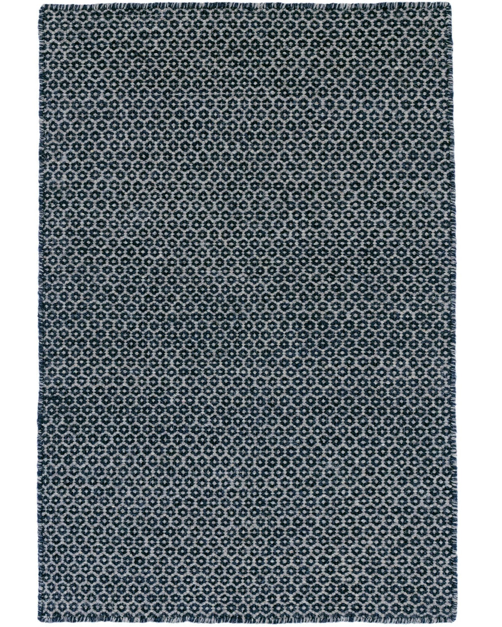 Honeycomb Indigo/Grey Handwoven Wool Rug Rug By Annie Selke
