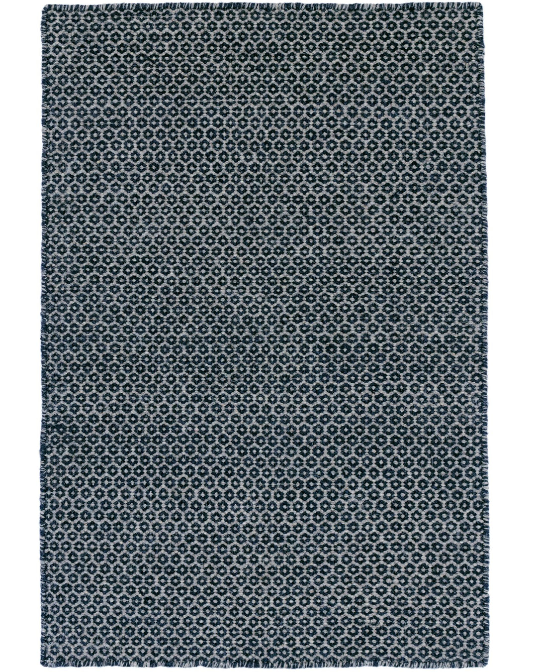 Honeycomb Indigo/Grey Handwoven Wool Rug Rug By Annie Selke