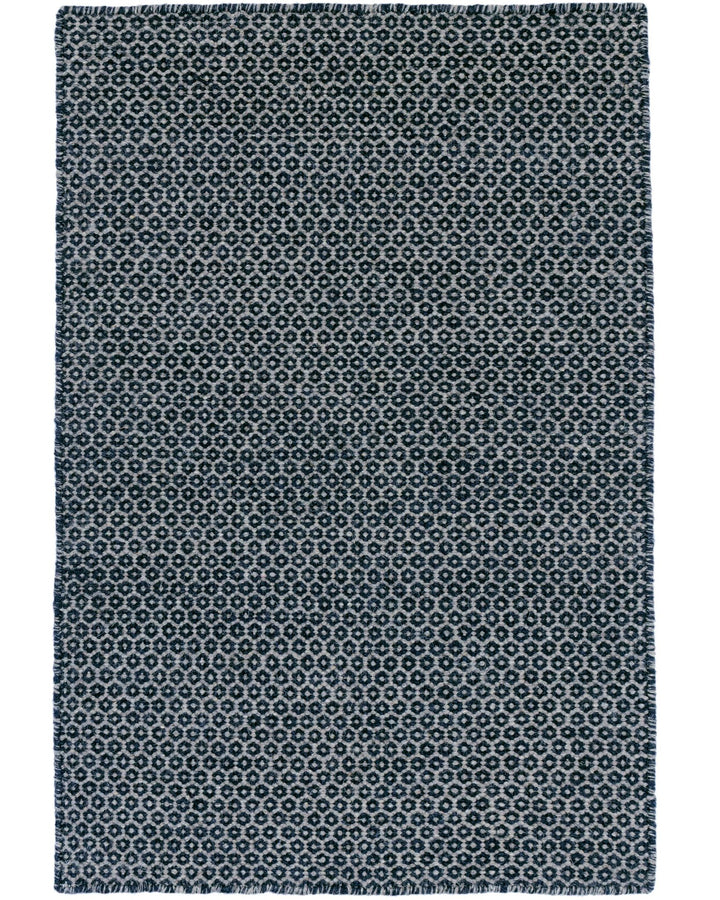Honeycomb Indigo/Grey Handwoven Wool Rug Rug By Annie Selke