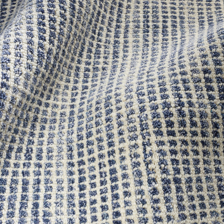 Homer Blue Hand Loom Knotted Wool/Viscose Rug Rug By Annie Selke