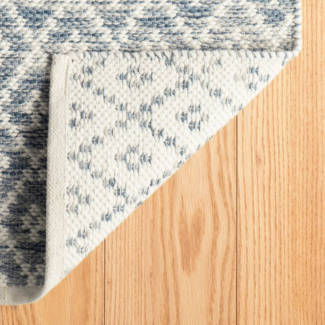 Melange Diamond Blue Handwoven Cotton Rug Rug By Annie Selke