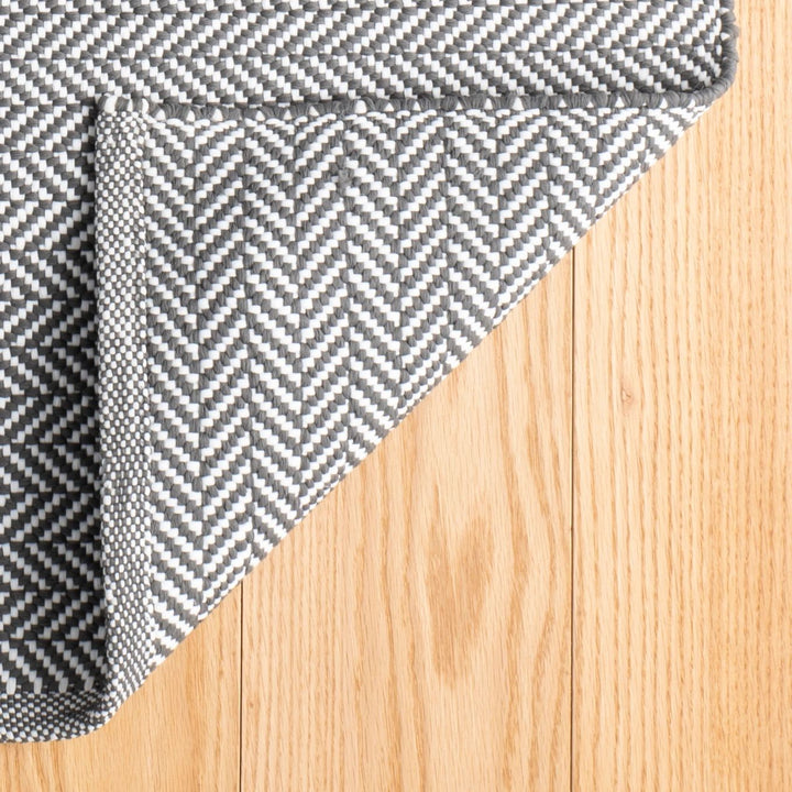 Herringbone Shale Handwoven Cotton Rug Rug By Annie Selke