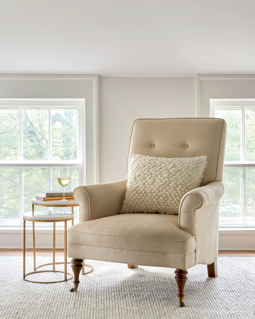 Niels Ivory Handwoven Wool/Viscose Rug Rug By Annie Selke