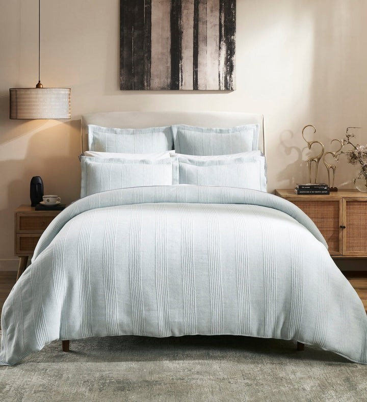 Savoy Channel Quilted Jersey Duvet Cover Duvet Covers By Orchids Lux Home