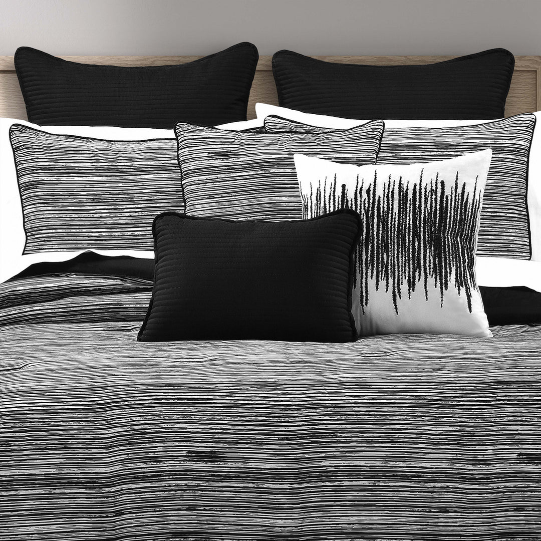 Dalton Black 3 Piece Comforter Set Comforter Sets By J. Queen New York