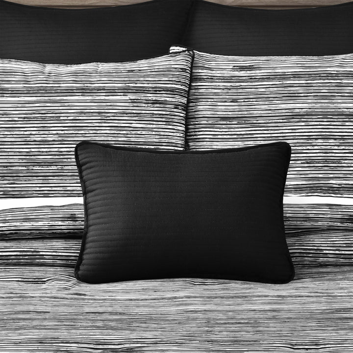 Dalton Black Boudoir Decorative Throw Pillow 19" x 13" Throw Pillows By J. Queen New York
