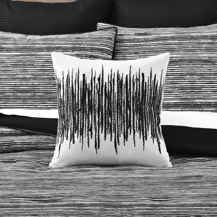 Dalton Black Square Decorative Throw Pillow 18" x 18" Throw Pillows By J. Queen New York