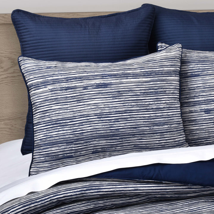 Dalton Navy 3 Piece Comforter Set Comforter Sets By J. Queen New York
