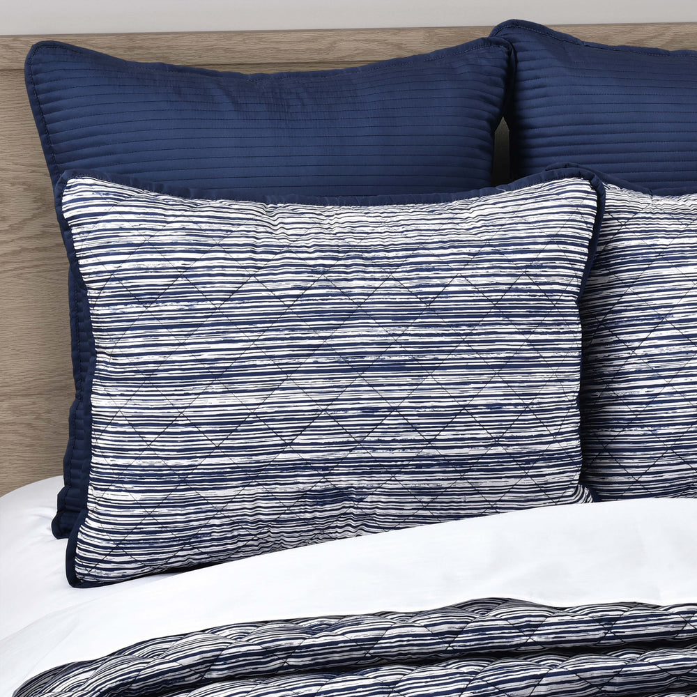 Dalton Navy 3 Piece Quilt Set Quilt Sets By J. Queen New York