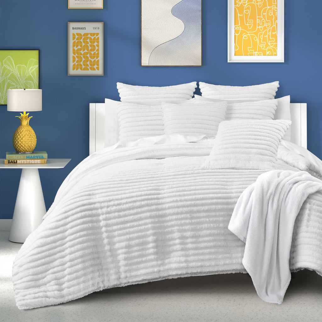 Darby White 3 Piece Comforter Set