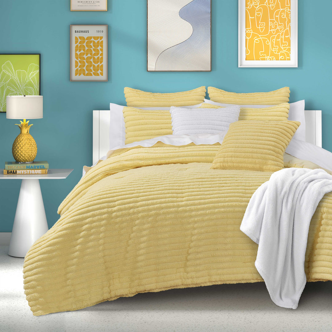 Darby Yellow 3 Piece Comforter Set Comforter Sets By J. Queen New York