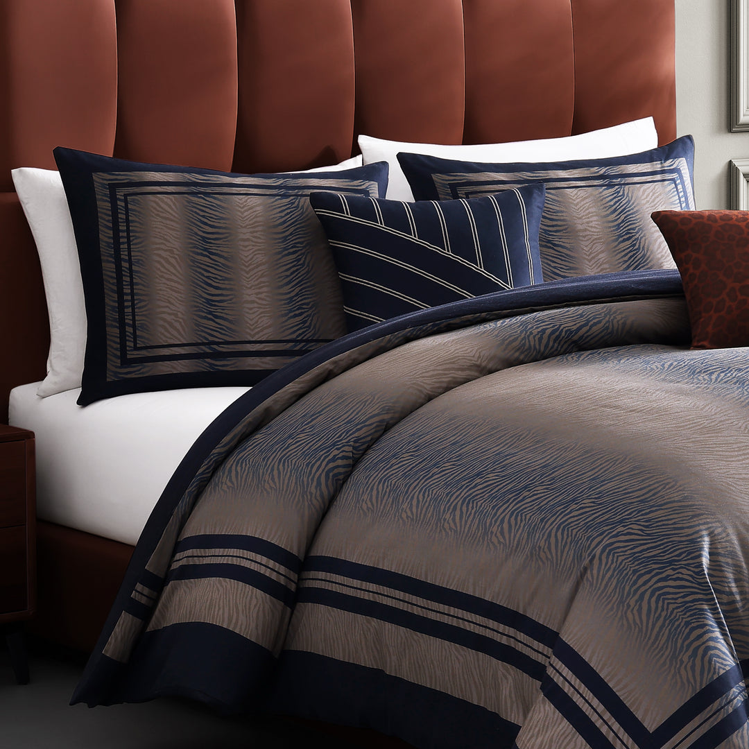 Bebejan Dark Blue Animal Prints 5 Piece Reversible Comforter Set Comforter Sets By Bebejan®