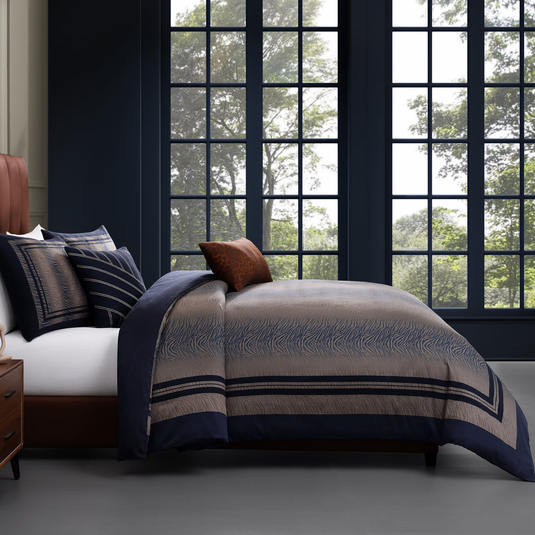 Bebejan Dark Blue Animal Prints 5 Piece Reversible Comforter Set Comforter Sets By Bebejan®