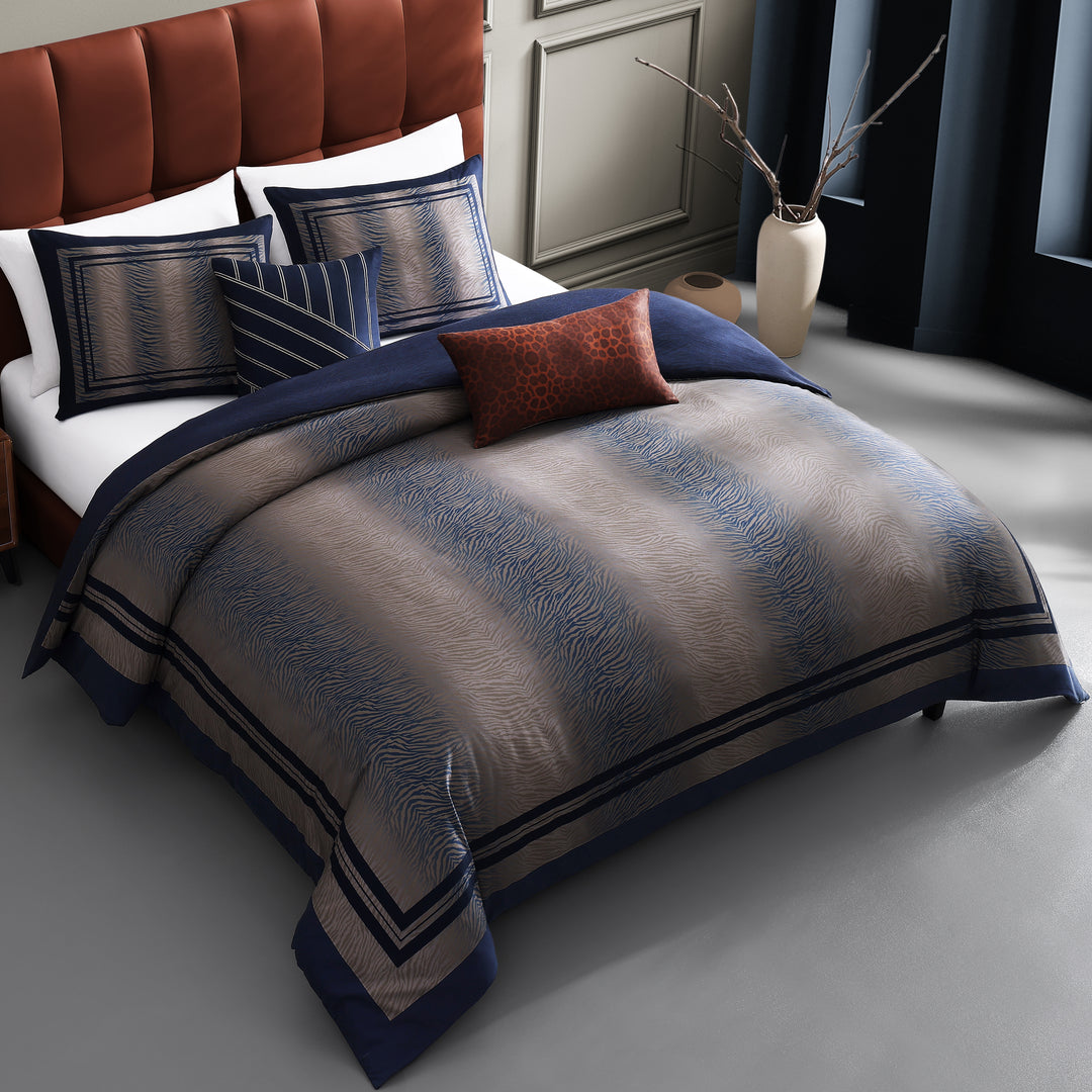 Bebejan Dark Blue Animal Prints 5 Piece Reversible Comforter Set Comforter Sets By Bebejan®