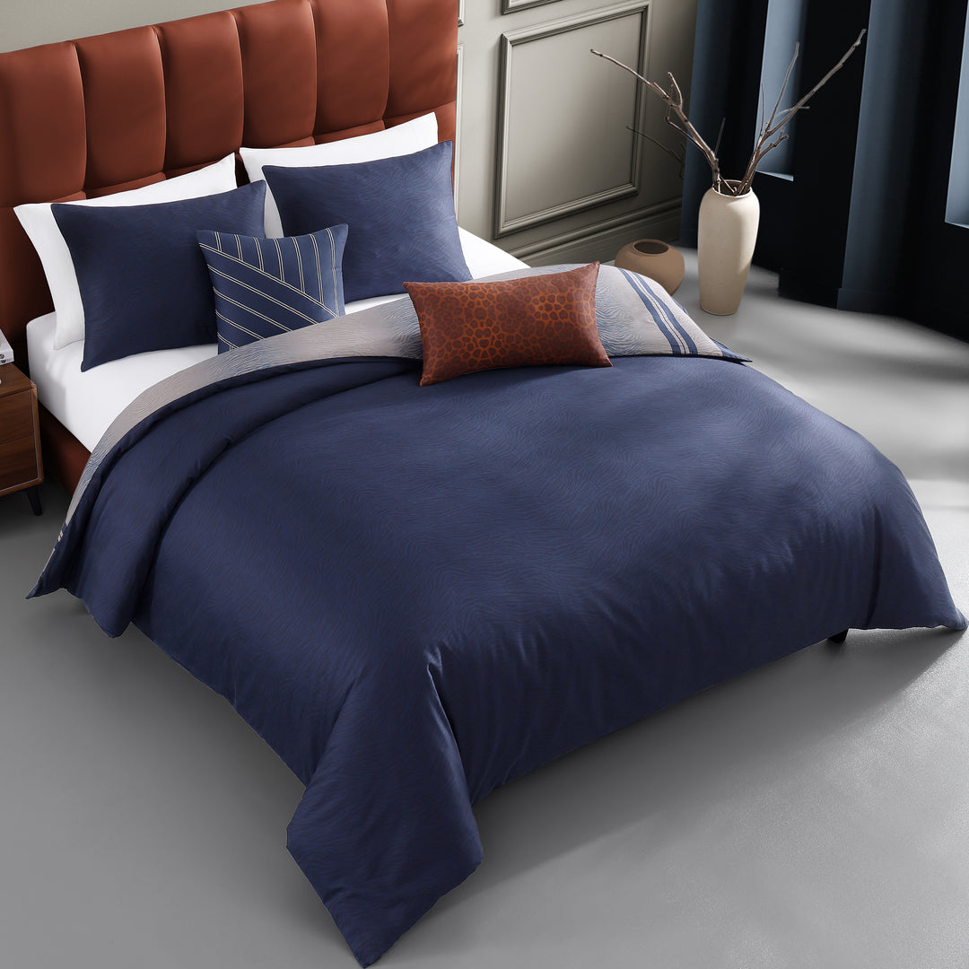 Bebejan Dark Blue Animal Prints 5 Piece Reversible Comforter Set Comforter Sets By Bebejan®