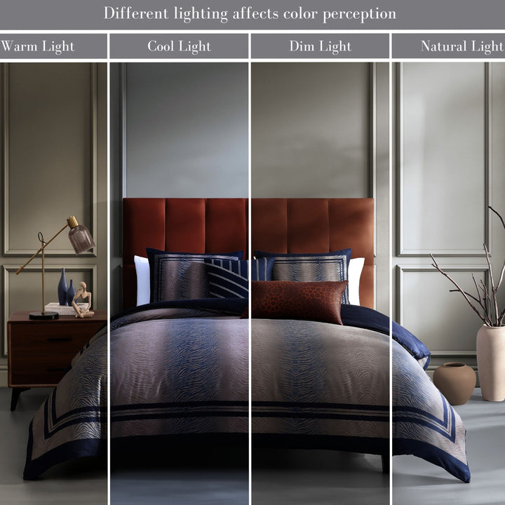 Bebejan Dark Blue Animal Prints 5 Piece Reversible Comforter Set Comforter Sets By Bebejan®