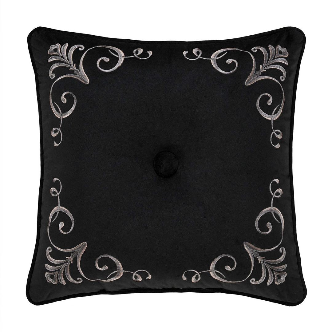 Davinci Black Square Decorative Throw Pillow 18" x 18" Throw Pillows By J. Queen New York