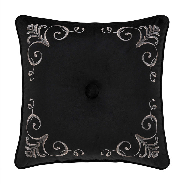 Davinci Black Square Decorative Throw Pillow 18" x 18" Throw Pillows By J. Queen New York