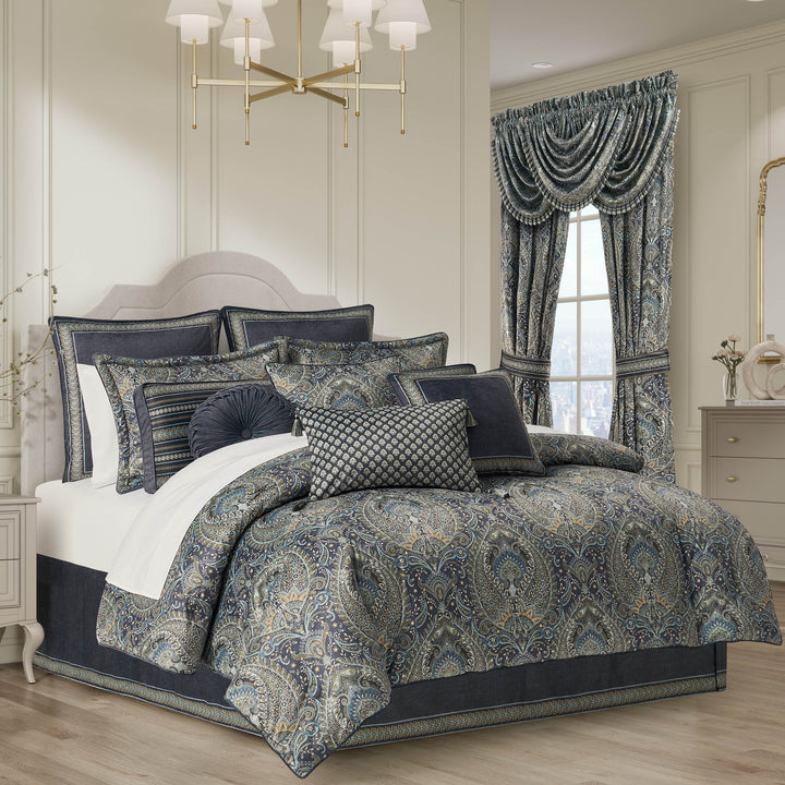 Destiny Blue 4 Piece Comforter Set Comforter Sets By J. Queen New York