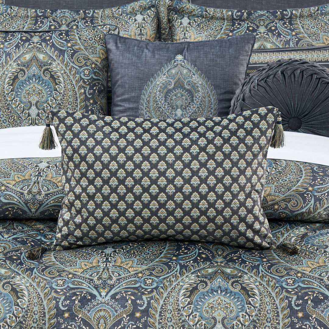 Destiny Blue Boudoir Decorative Throw Pillow 21" x 14" Throw Pillows By J. Queen New York