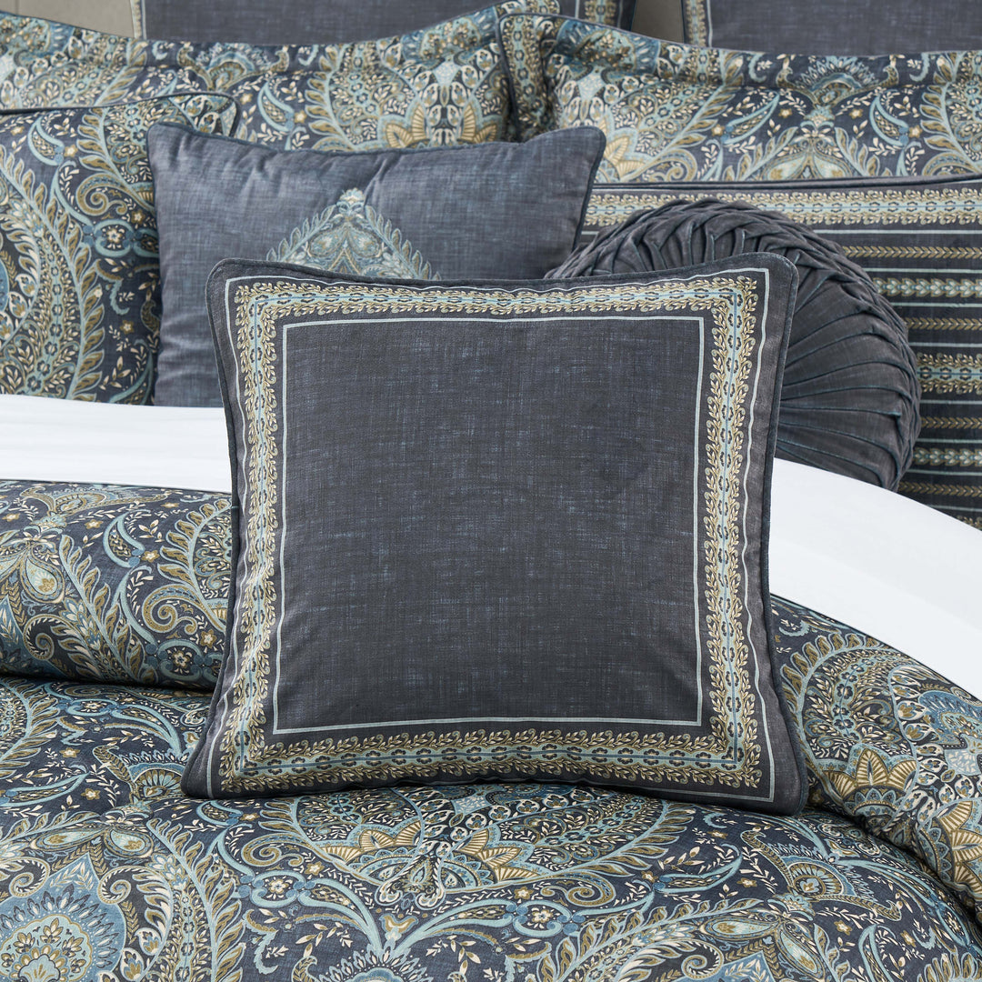 Destiny Blue Square Decorative Throw Pillow 18" x 18" Throw Pillows By J. Queen New York