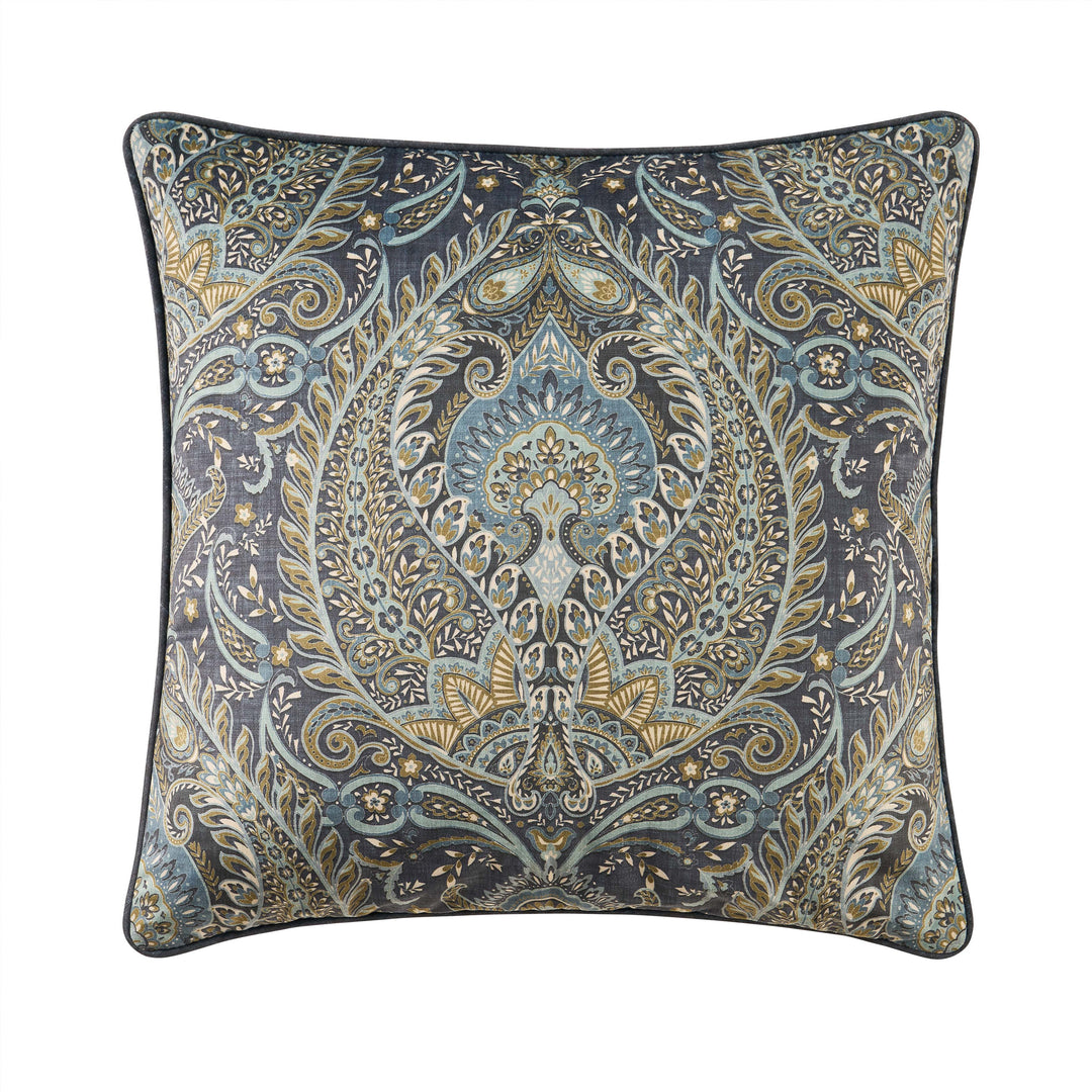 Destiny Blue Square Decorative Throw Pillow 20" x 20" Throw Pillows By J. Queen New York