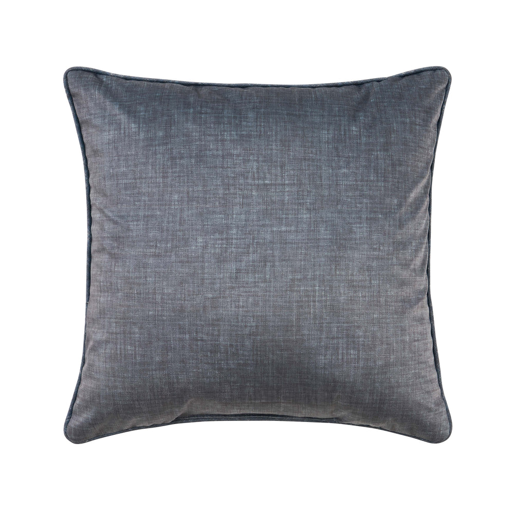 Destiny Blue Square Embellished Decorative Throw Pillow 18" x 18" Throw Pillows By J. Queen New York