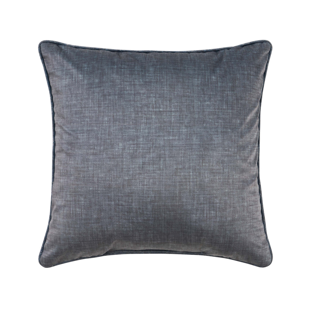 Destiny Blue Square Embellished Decorative Throw Pillow 18" x 18" Throw Pillows By J. Queen New York