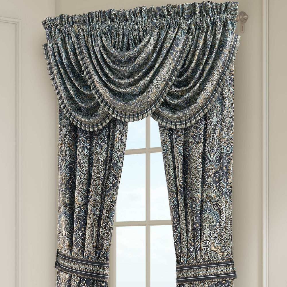 Destiny Blue Waterfall Window Valance Window Valances By J. Queen New York