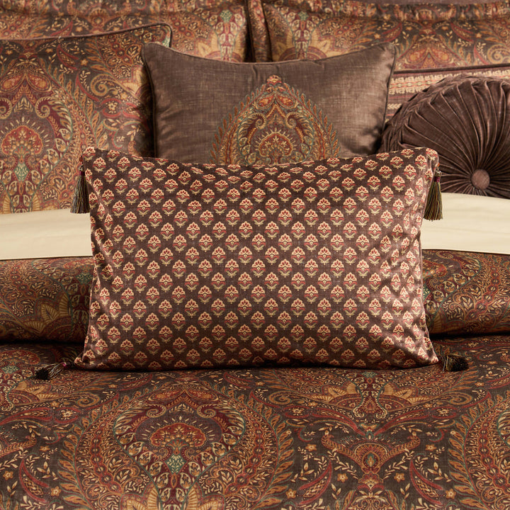 Destiny Chocolate Boudoir Decorative Throw Pillow 21" x 14" Throw Pillows By J. Queen New York